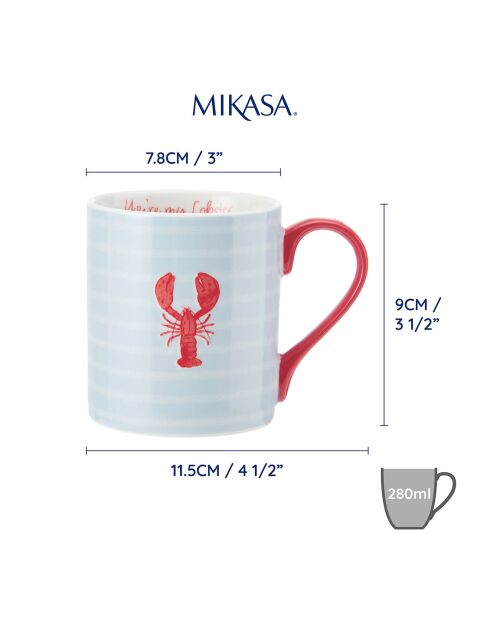 Tasse en Porcelaine imprimée bleue - 280 ml