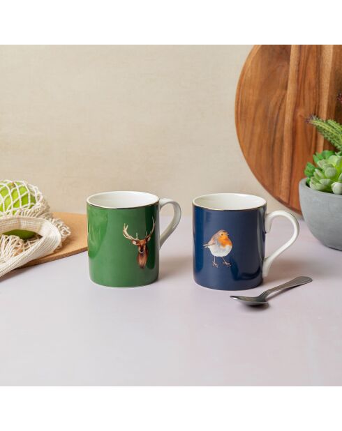 Tasse en Porcelaine imprimée bleue - 280 ml