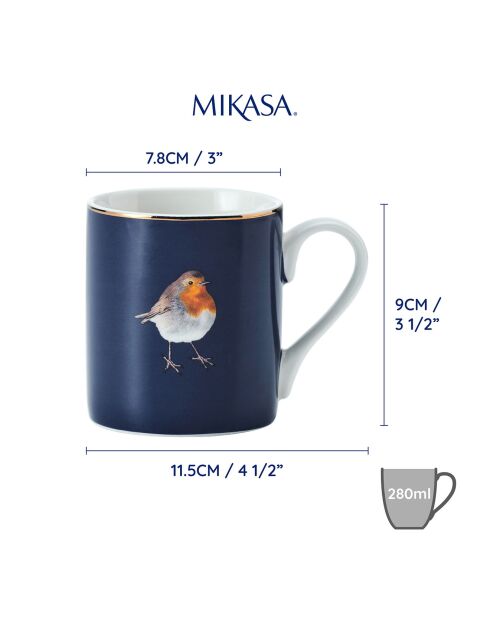 Tasse en Porcelaine imprimée bleue - 280 ml