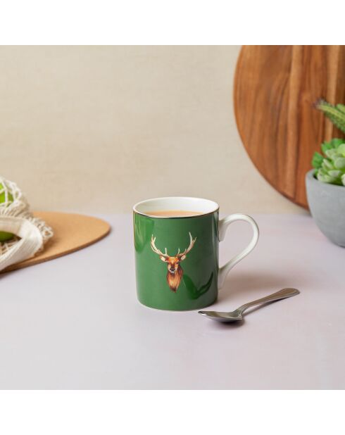 Tasse en Porcelaine imprimée verte - 280 ml