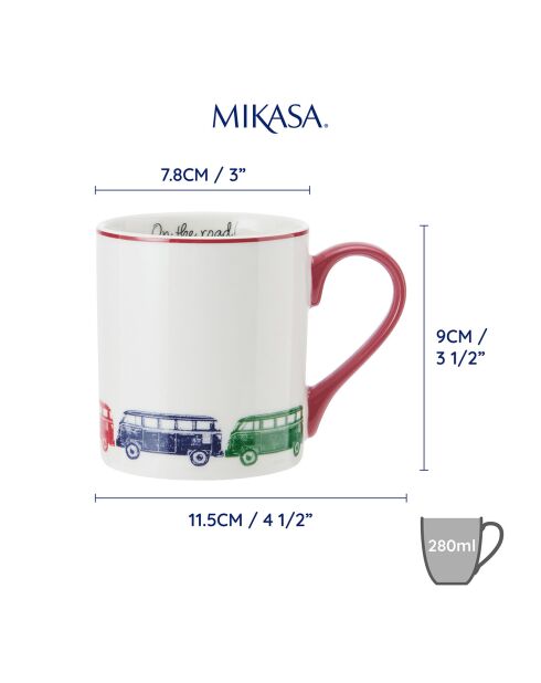 Tasse en Porcelaine imprimée blanche - 280 ml