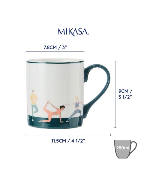 Tasse en Porcelaine imprimée blanche - 280 ml