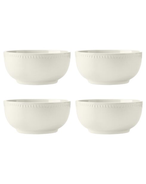 4 Bols Mikasa Cranborne blancs -  D.15x7 cm