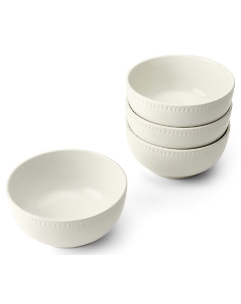 4 Bols Mikasa Cranborne blancs -  D.15x7 cm