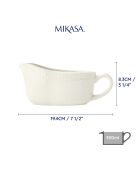 Saucière Mikasa Cranborne blanche -  19.5x8.2x8 cm