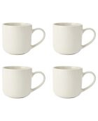 4 Tasses en grès Mikasa Cranborne blanches - 320 ml