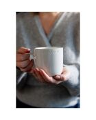4 Tasses en grès Mikasa Cranborne blanches - 320 ml