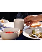 4 Tasses en grès Mikasa Cranborne blanches - 320 ml