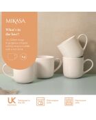 4 Tasses en grès Mikasa Cranborne blanches - 320 ml