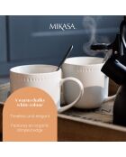 4 Tasses en grès Mikasa Cranborne blanches - 320 ml