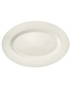 Plat de service ovale Mikasa Cranborne blanc -  39.5x28x3.9 cm