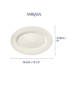 Plat de service ovale Mikasa Cranborne blanc -  39.5x28x3.9 cm