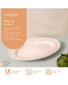 Plat de service ovale Mikasa Cranborne blanc -  39.5x28x3.9 cm