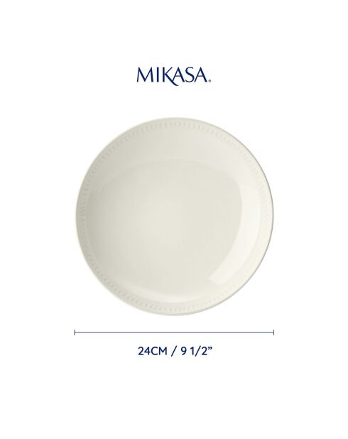 4 Bols Mikasa Cranborne blancs - D.24 cm