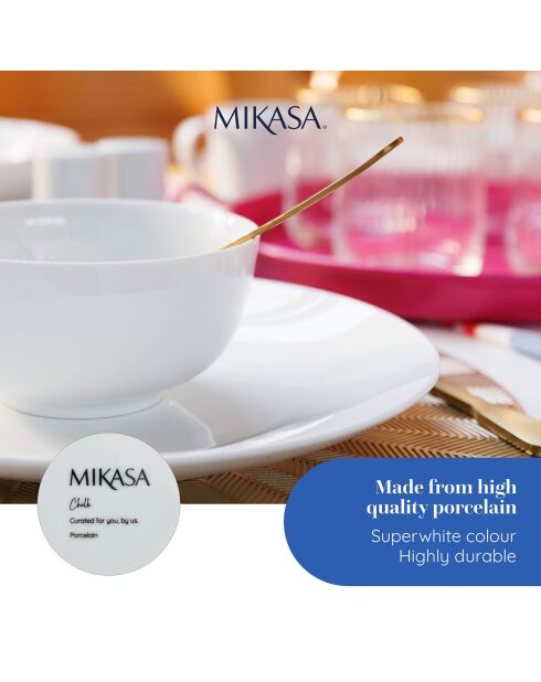 Service de table e Porcelaine Mikasa Chalk blanc - 12 Pièces