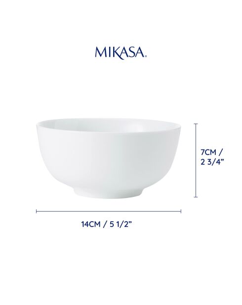 4 Bols Mikasa Chalk blancs -  D.17 cm