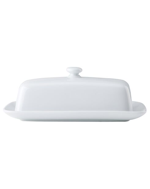 Mikasa Chalk Burriera in porcellana con coperchio bianco - 21x11x7,6 cm