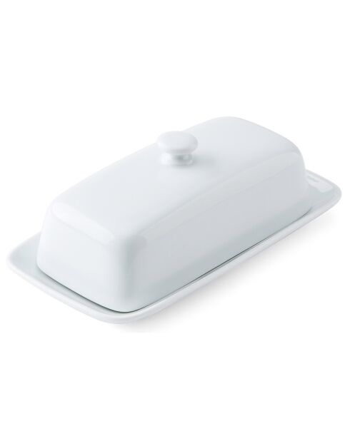 Mikasa Chalk Burriera in porcellana con coperchio bianco - 21x11x7,6 cm