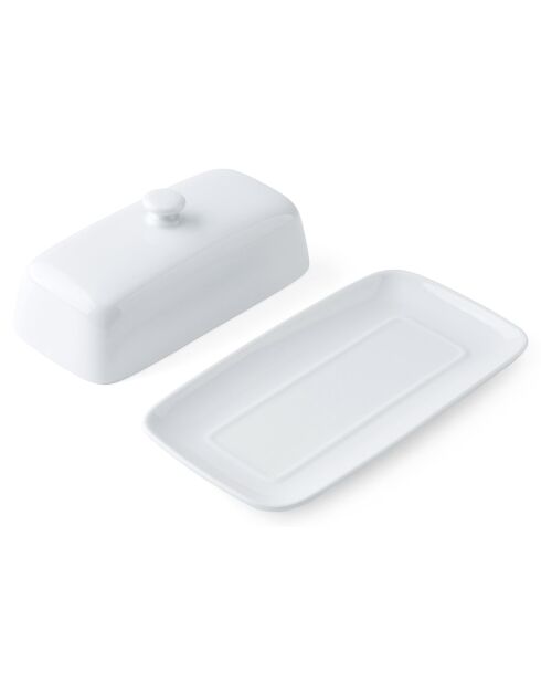 Mikasa Chalk Burriera in porcellana con coperchio bianco - 21x11x7,6 cm