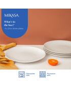 4 Assiettes plates en Porcelaine Mikasa Chalk blanches -  D.27 cm