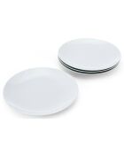 4 Assiettes plates en Porcelaine Mikasa Chalk blanches -  D.27 cm