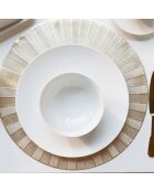 4 Assiettes plates en Porcelaine Mikasa Chalk blanches -  D.27 cm