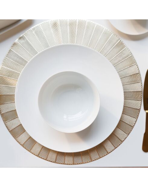 4 Assiettes plates en Porcelaine Mikasa Chalk blanches -  D.27 cm