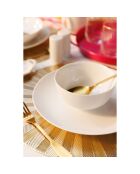 4 Assiettes plates en Porcelaine Mikasa Chalk blanches -  D.27 cm