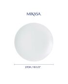 4 Assiettes plates en Porcelaine Mikasa Chalk blanches -  D.27 cm