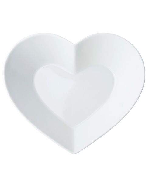 Plat coeur en Porcelaine Mikasa Chalk blanc -  21x18.2x6 cm