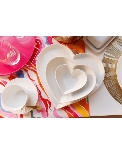 Plat coeur en Porcelaine Mikasa Chalk blanc -  21x18.2x6 cm