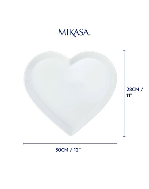 Plat Mikasa en Porcelaine Chalk blanc -  30.5x25x2.7 cm