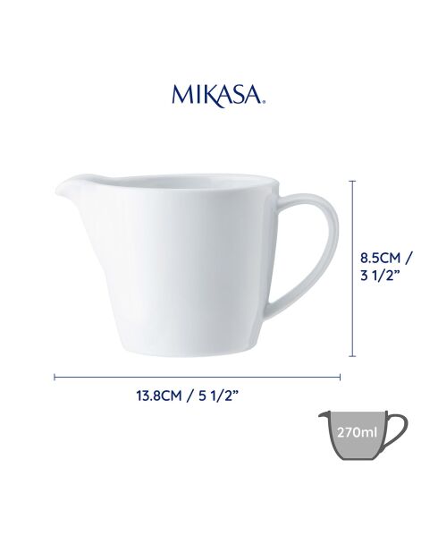 Mikasa Chalk Milchkännchen aus weißem Porzellan, 13,8 x 8,7 x 8 cm