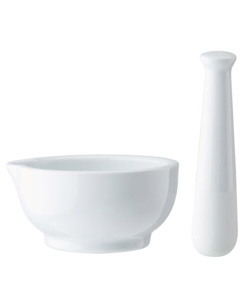 Pilon & Mortier en Porcelaine Mikasa Chalk blanc -  15x11.7x9.2 cm