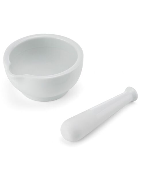 Pilon & Mortier en Porcelaine Mikasa Chalk blanc -  15x11.7x9.2 cm