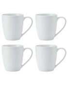 4 Tasses en Porcelaine Mikasa Chalk blanches -  380 ml