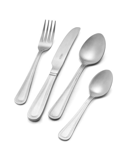 Set de couverts en acier inoxydable argenté - 16 pièces