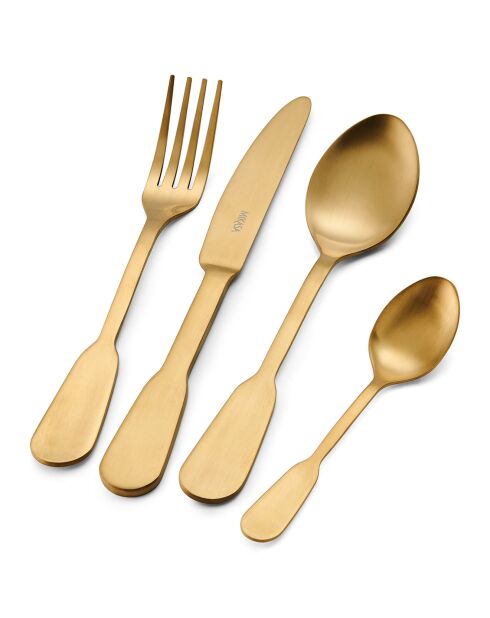 Set de couverts en acier inoxydable doré - 16 pièces