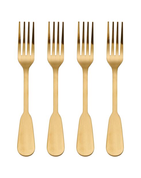 Set de couverts en acier inoxydable doré - 16 pièces