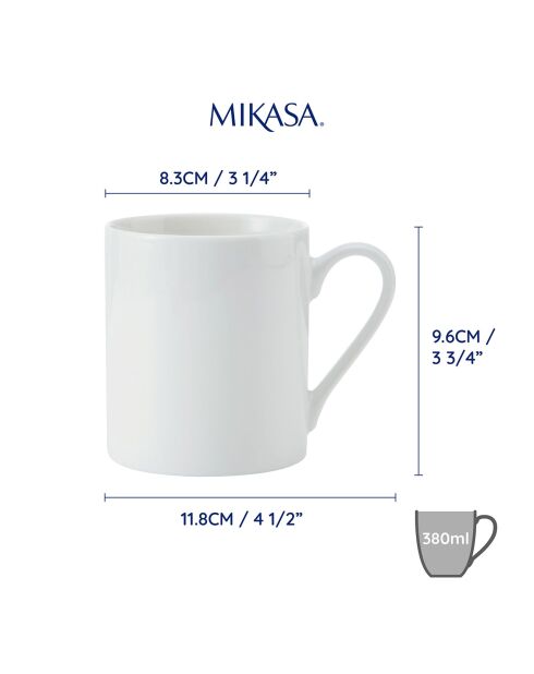 4 Tasses blanches - 380 ml
