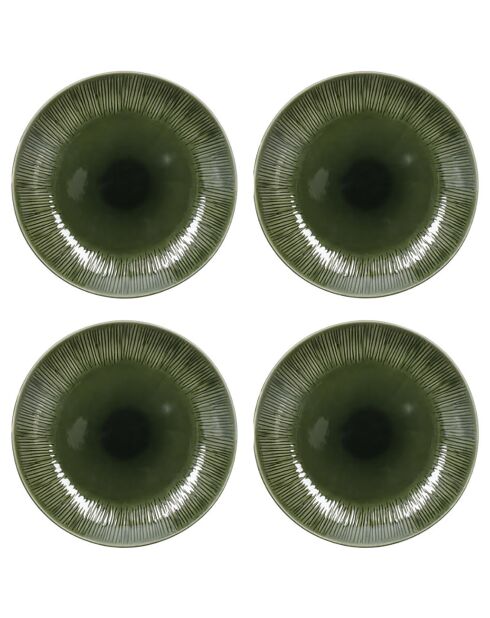 4 Assiettes plates Mikasa Jardin Mikasa Jardin vertes - D.27 cm
