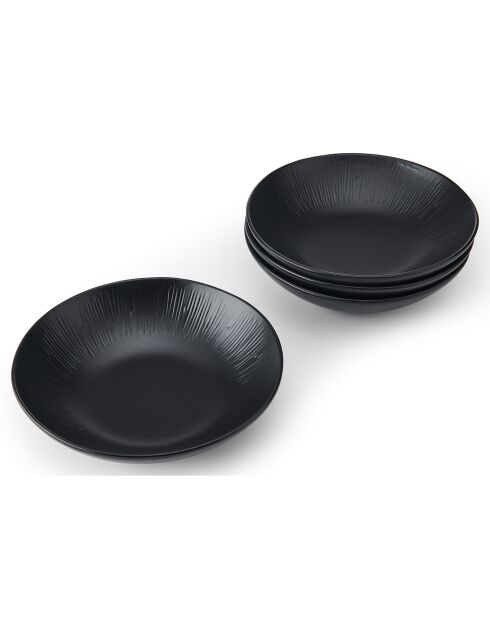 4 Bols en Céramiques Mikasa Jardin noirs -  D.20x5 cm