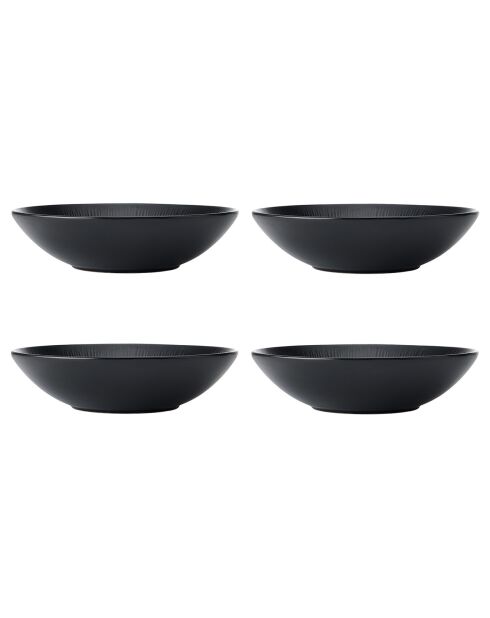 4 Bols en Céramiques Mikasa Jardin noirs -  D.20x5 cm