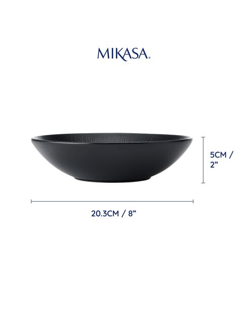 4 Bols en Céramiques Mikasa Jardin noirs -  D.20x5 cm
