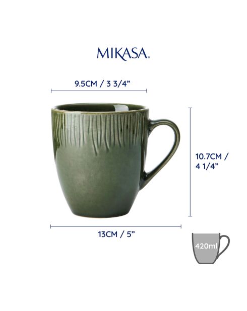 4 grüne Becher Mikasa Jardin - 420 ml