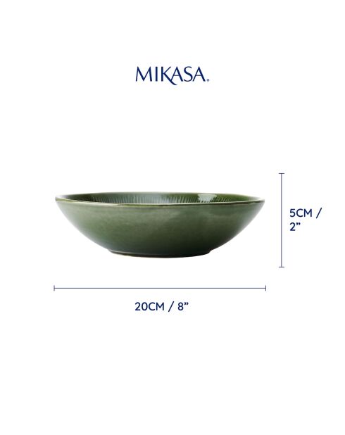 4 Bols en grès émaillé Mikasa Jardin Mikasa Jardin verts -  D.20x5 cm