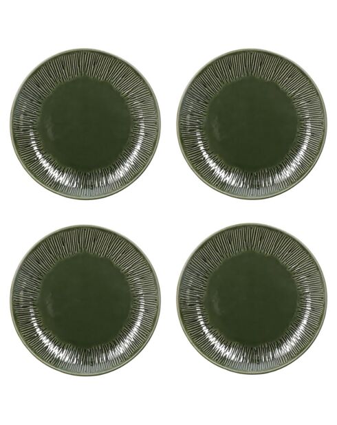 4 Assiettes à dessert Mikasa Jardin Mikasa Jardin vertes -  D.21 cm