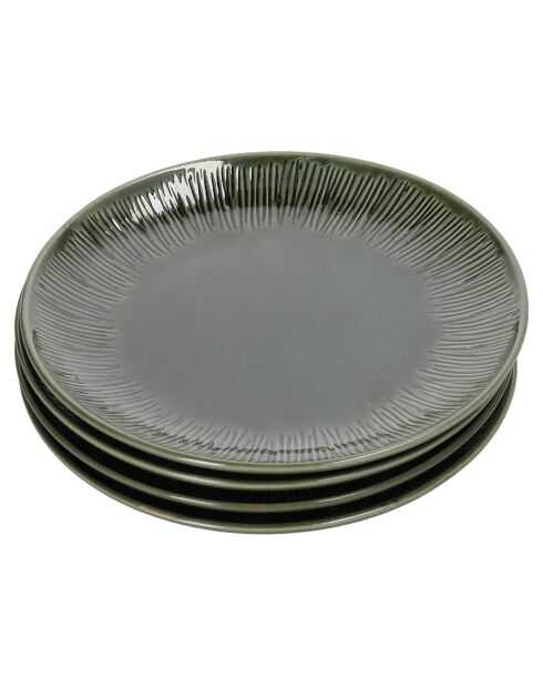 4 Assiettes à dessert Mikasa Jardin Mikasa Jardin vertes -  D.21 cm