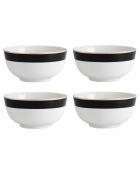 4 Bols Mikasa Luxe noir/blanc -  D.14x7 cm