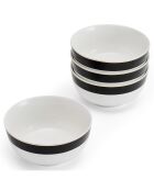 4 Bols Mikasa Luxe noir/blanc -  D.14x7 cm
